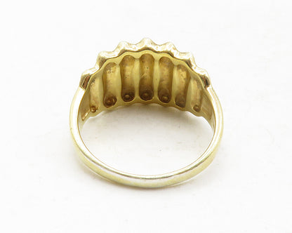 925 Sterling Silver  Vintage Shiny Sculpted Tapered Band Ring Sz 11  RG13010