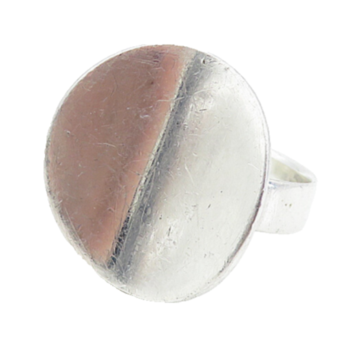925 Sterling Silver  Vintage Shiny Round Concave Smooth Band Ring Sz 5  RG7136