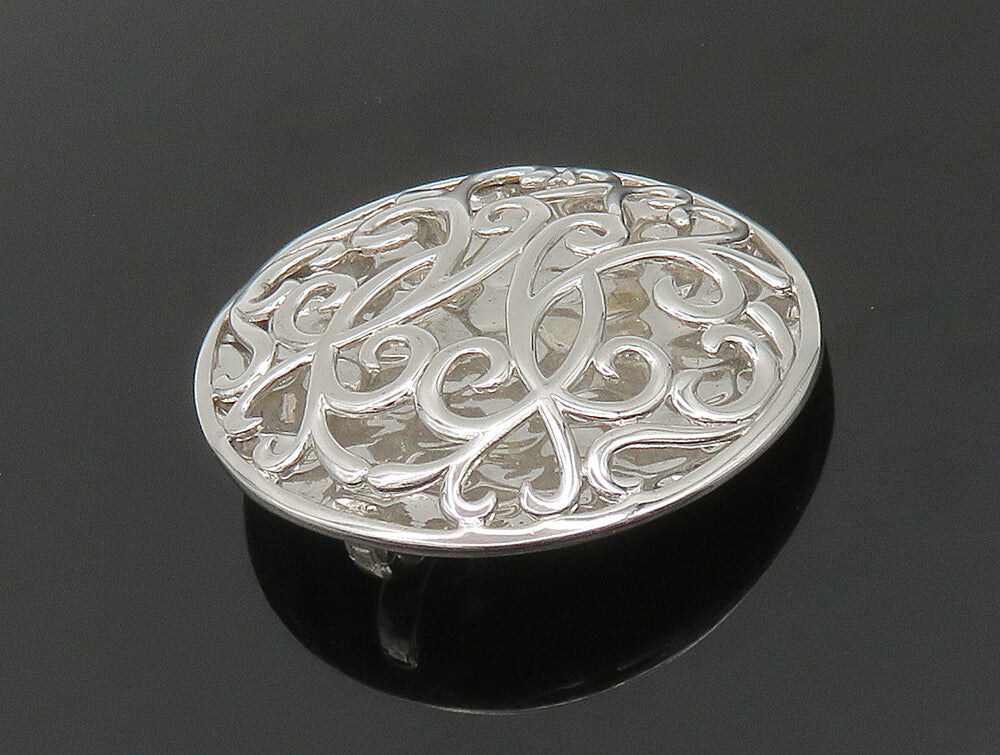 DESIGNER 925 Silver  Vintage Shiny Pretzel Twist Hammered Pendant  PT20117