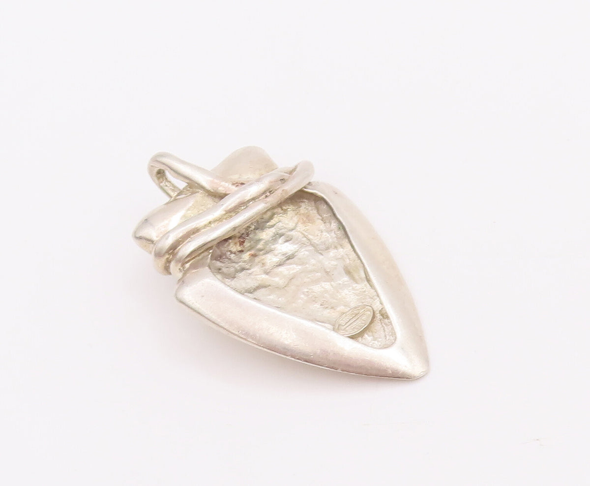 925 Sterling Silver Vintage Pendant GIDEON Carved Playing Top & Thread  PT22865