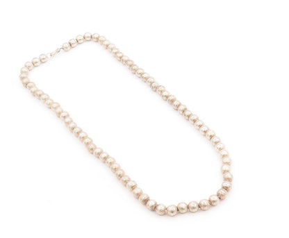 925 Sterling Silver Vintage Necklace Chunky Dotted Spherical Bead Chain  NE4679