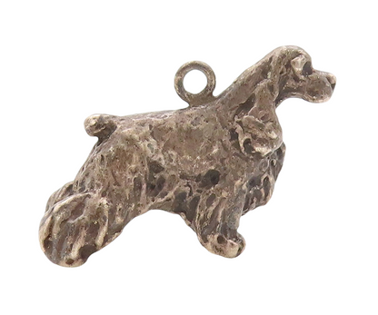 925 Sterling Silver Vintage Pendant Dark Tone 3D Carved Dog  PT23624