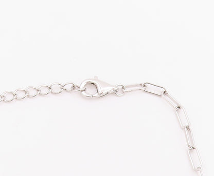 925 Sterling Silver Vintage Necklace Elegant Carnelian Lucky Clover Chain NE4917