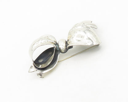 MONET 925 Sterling Silver Vintage Rare Shiny Bow Tied Ribbon Brooch Pin BP7588