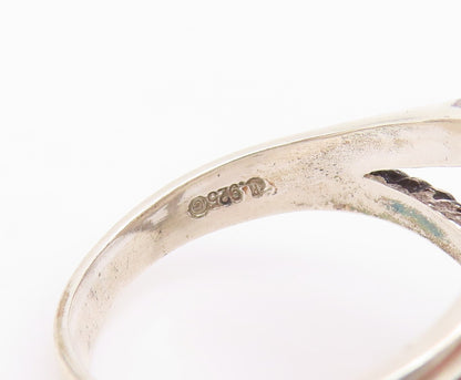 925 Sterling Silver Vintage Ring CAROLYN POLLACK Gemstones Inlay  Sz 10  RG33075