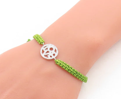 925 Sterling Silver  Cubic Zirconia Love Adjustable Friendship Bracelet  BT1074