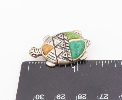 925 Sterling Silver Vintage Brooch Pin CAROLYN POLLACK Turquoise Turtle  BP12220