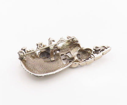925 Sterling Silver Vintage Brooch Classic Noah's Ark Animal Figure Pin  BP12553