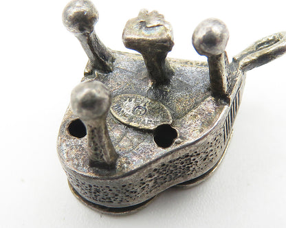 DANECRAFT 925 Sterling Silver  Vintage Oxidized Grand Piano Pendant  PT8334
