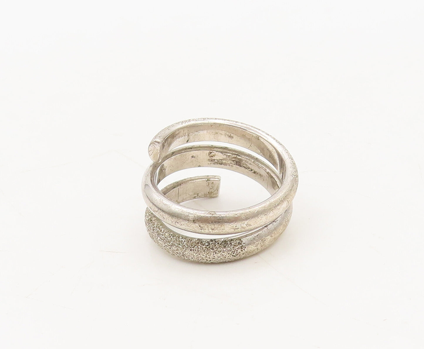 925 Silver Vintage Ring JOIELLE Designer Solid Spiral Coiled  Sz 6 RG27552