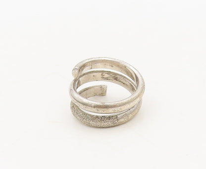 925 Silver Vintage Ring JOIELLE Designer Solid Spiral Coiled  Sz 6 RG27552