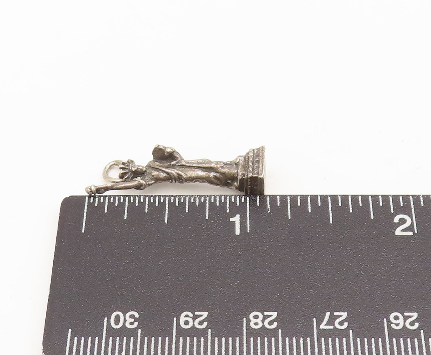 925 Sterling Silver Vintage Pendant Mini Solid Carved Statue Of Liberty  PT22589