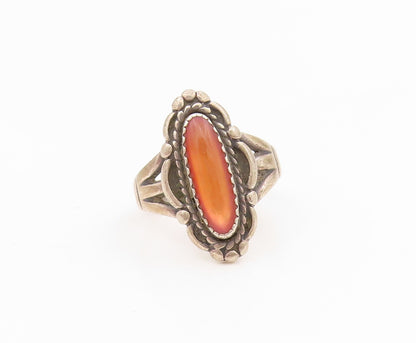 925 Sterling Silver Vintage Ring WHEELER Cat Eye Statement Band  Sz 5  RG34584