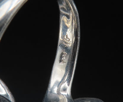 HAGIT GORALI 925 Silver  Vintage Double Mother Of Pearl Ring Sz 7  RG24603