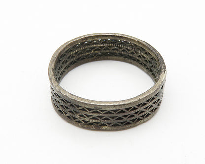 925 Sterling Silver  Vintage Oxidized Petite Round Band Ring Sz 6  RG10227