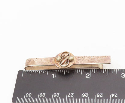 925 Sterling Silver  Vintage Dented Swirly Bided Designer Money Clip  TR3653