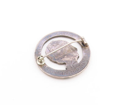 925 Sterling Silver  Vintage 1932 Netherlands Dutch Coin Brooch Pin  BP8587