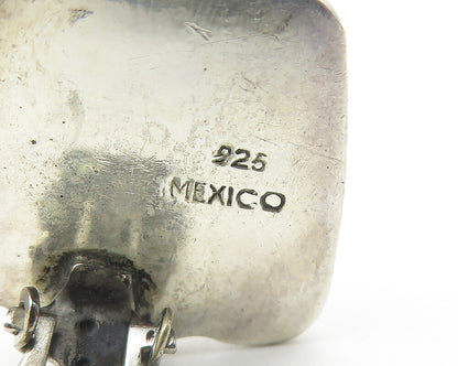 MEXICO 925 Sterling Silver  Vintage Shiny Fluted Non Pierce Earrings  EG6268