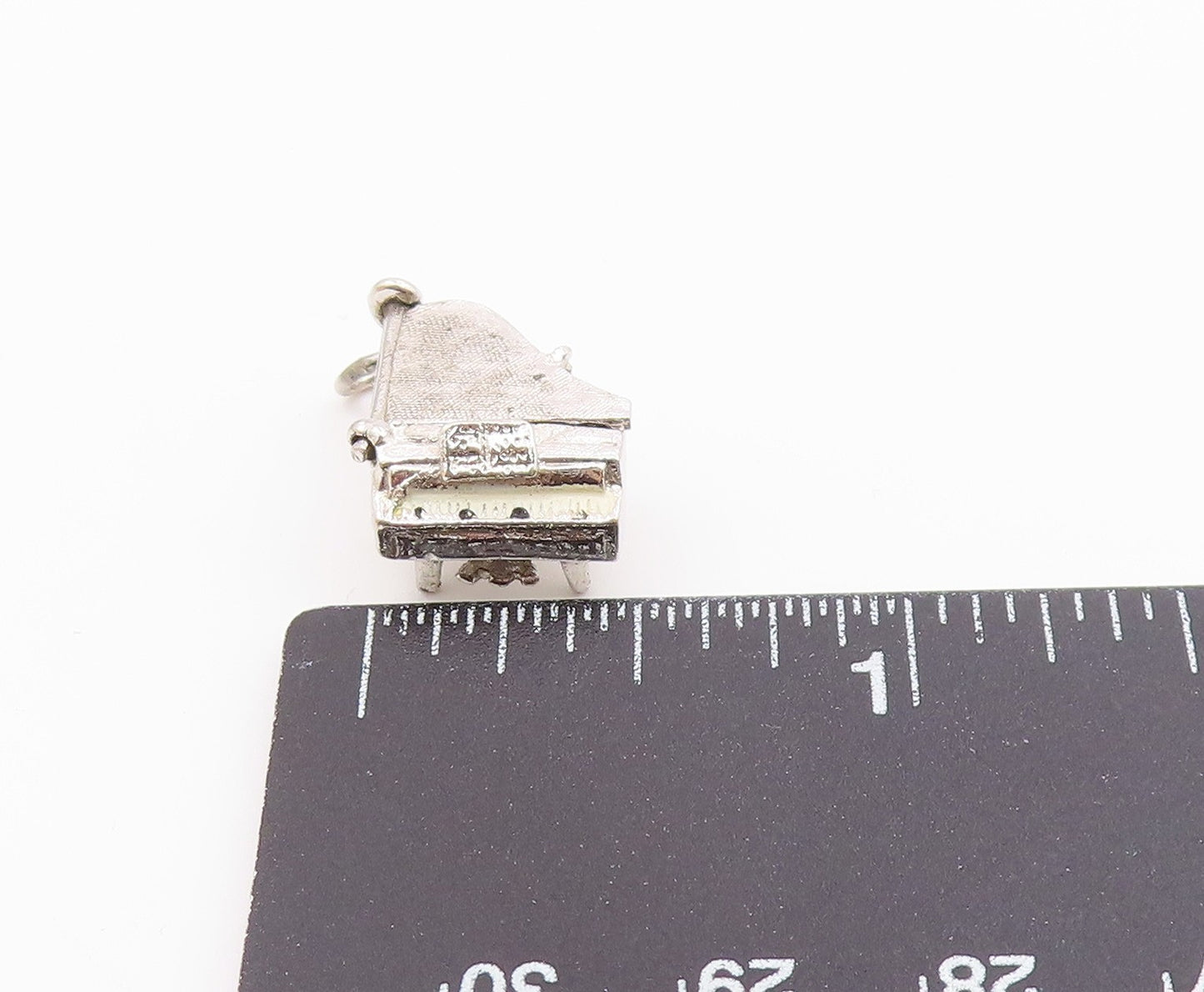 925 Sterling Silver  Vintage Shiny Petite Grand Piano Pendant (OPENS)  PT16411