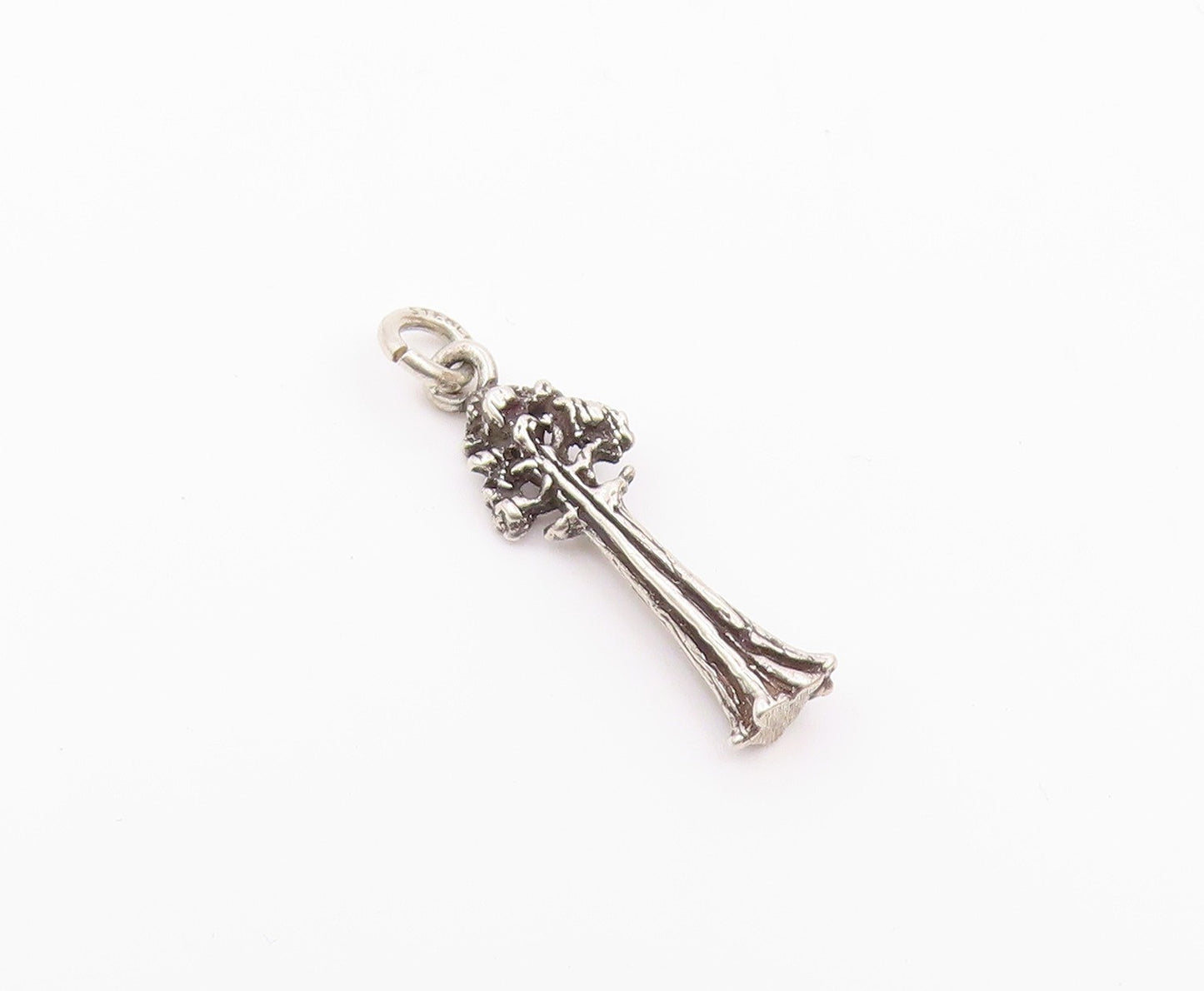 925 Sterling Silver  Vintage Petite Tall Tree Shiny Drop Pendant  PT18031