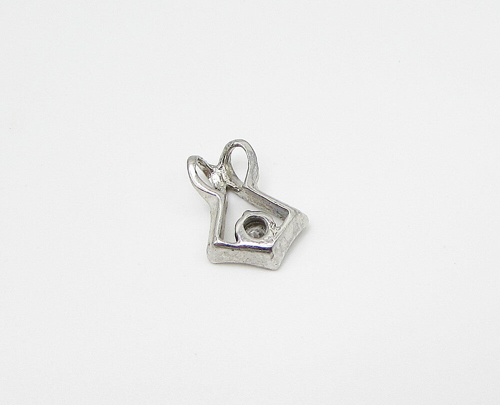 925 Sterling Silver  Round Cut White Cubic Zirconia Slider Pendant  PT2141