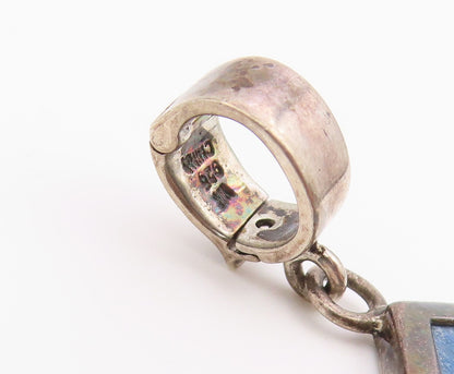 925 Sterling Silver Vintage Pendant WHITNEY KELLY Sodalite Holy Cross  PT26373