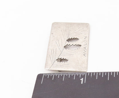 925 Sterling Silver Vintage Brooch Pin Designer Cutout AVALON Etched  BP11174
