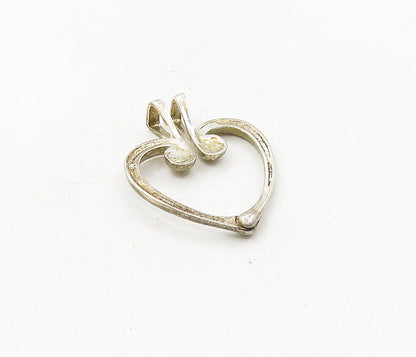 SHUBE 925 Sterling Silver  Vintage Open Love Heart Pendant (OPENS)  PT7015