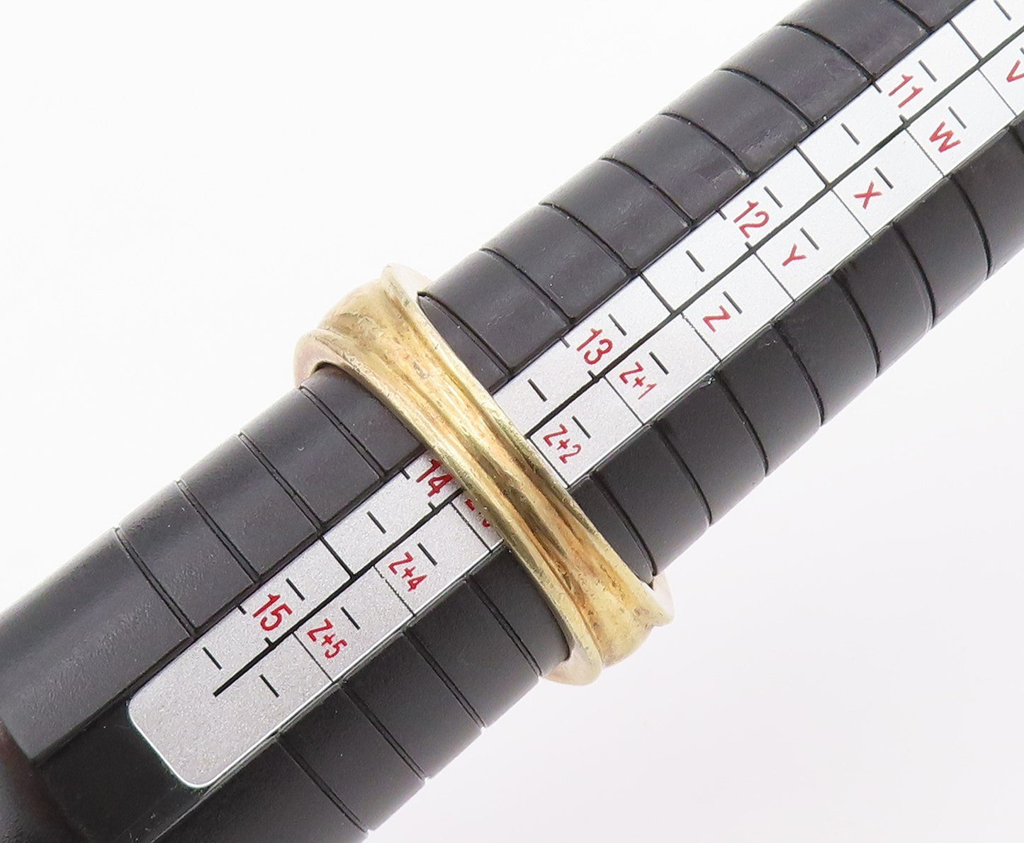 925 Sterling Silver Vintage Ring Gold Plated Hematite Dome Band  Sz 14  RG34222