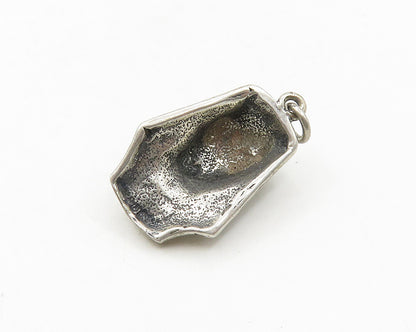 925 Sterling Silver  Vintage Egyptian Pharaoh Head Oxidized Pendant  PT15093