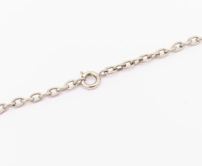 925 Sterling Silver  Vintage Dark Tone Floral Motif Chain Necklace  NE3566
