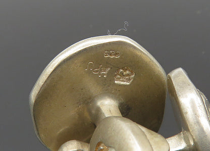 SLANE & SLANE 925 Sterling Silver  Vintage Jaguar Round Cufflinks  TR2786