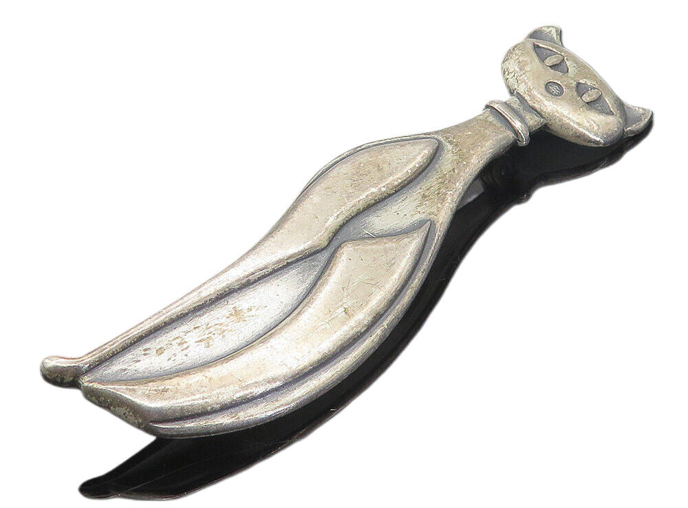 BEAUCRAFT 925 Sterling Silver  Vintage Oxidized Sitting Cat Brooch Pin  BP2978