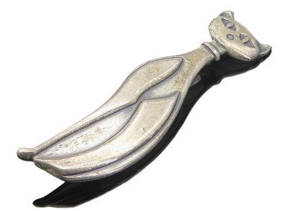 BEAUCRAFT 925 Sterling Silver  Vintage Oxidized Sitting Cat Brooch Pin  BP2978