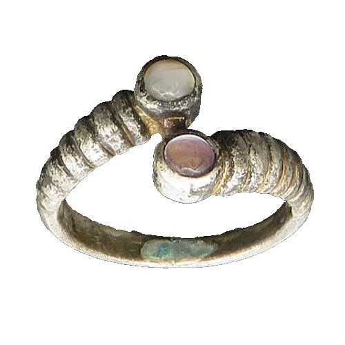 925 Sterling Silver  Vintage Cabochon Topaz Bypass Band Ring Sz 7.5  RG21445