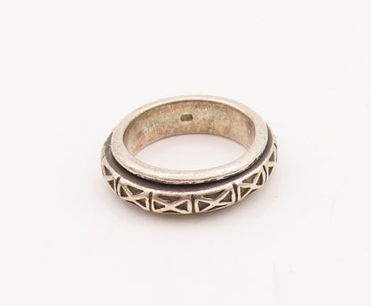 925 Sterling Silver Vintage Ring Minimalist Solid Carved 'x'   Sz 5.5  RG29097