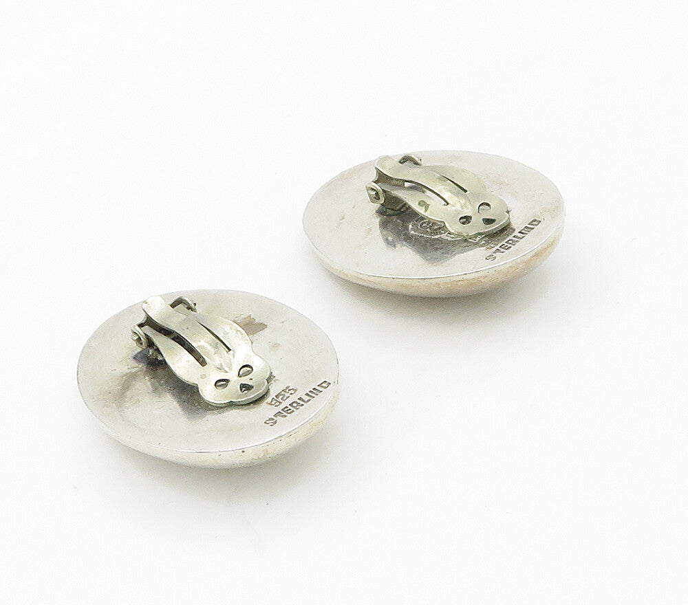 LOS BALLESTEROS 925 Silver  Vintage Modernist Non Pierce Drop Earrings  EG8063