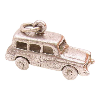 925 Sterling Silver  Vintage Station Wagon Car Charm Pendant (MOVES)  PT20412