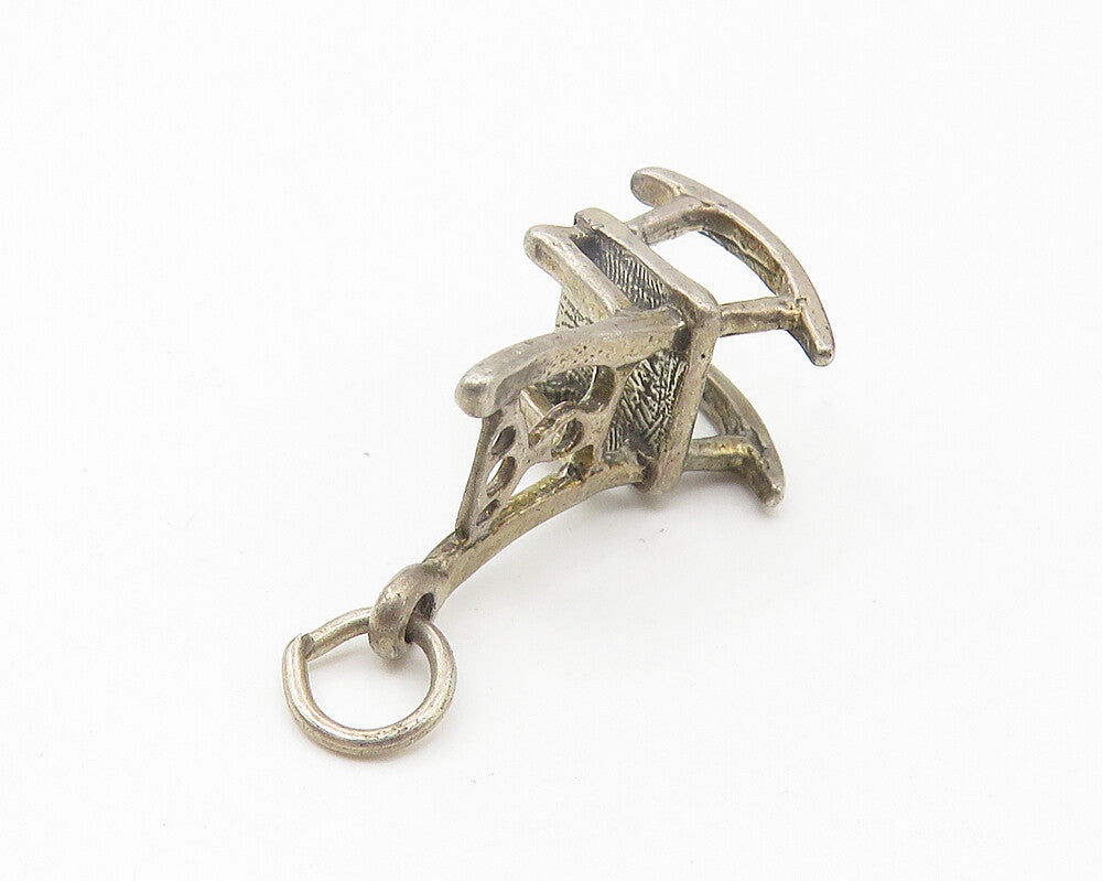 925 Sterling Silver  Vintage Petite Rocking Chair Etched Detail Pendant PT8576