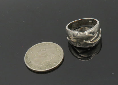 925 Sterling Silver Vintage Shiny Smooth Highway Band Ring  Sz 7.5  RG20615