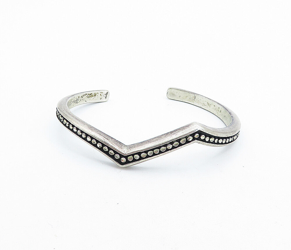 SILVER CLOUD 925 Sterling Silver  Vintage Oxidized Cuff Bracelet  BT2154