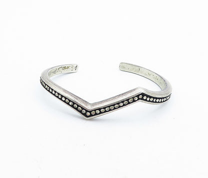 SILVER CLOUD 925 Sterling Silver  Vintage Oxidized Cuff Bracelet  BT2154