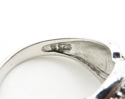 925 Sterling Silver  Shiny Polished Genuine Diamonds Band Ring Sz 7  RG18385