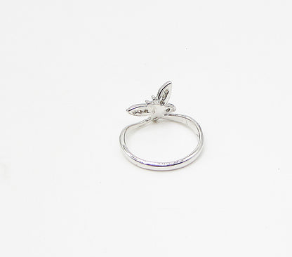 925 Sterling Silver  Yellow Cubic Zirconia Butterfly Band Ring Sz 7  RG3410