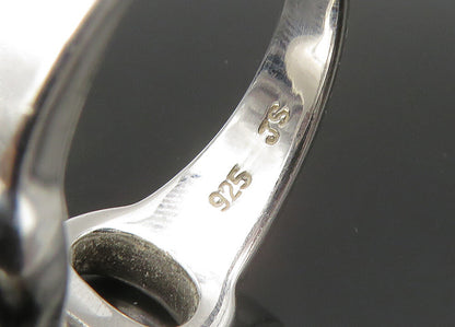 925 Sterling Silver  Vintage Larimar Shiny Cocktail Ring Sz 10  RG22138