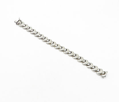 925 Sterling Silver  Vintage Shiny Wrench Hinge Link Chain Bracelet  BT1661