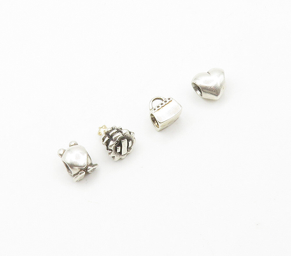 PANDORA 925 Silver  Shiny Heart Frog Xmas Tree & Purse Bead Charms  TR2178