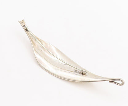 925 Sterling Silver Vintage Brooch Pin JONDELL Solid Spain Designer Leaf BP11075