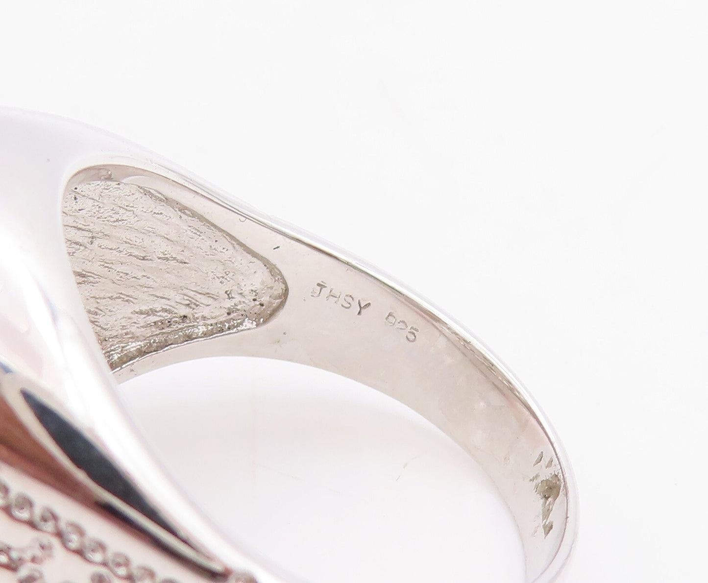 925 Sterling Silver Vintage Ring Minimalist Cross Halo CZ Frame  Sz 11  RG28988
