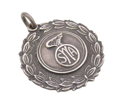 925 Sterling Silver Vintage Pendant Antique Dark Tone Floral Carved  PT23534